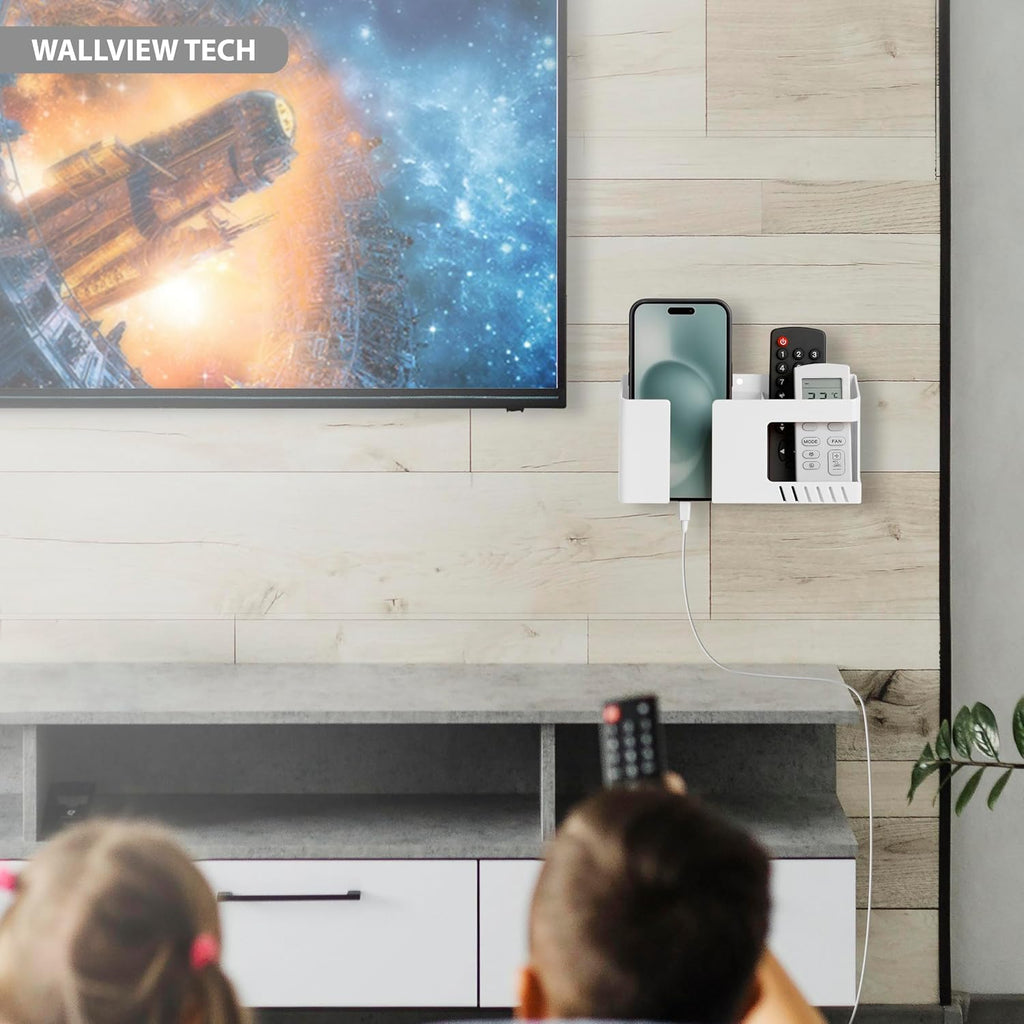 WALLVIEW TECH Wall Mobile Holder Multi-Purpose Mobile Stand for Wall Remote Holder & Mobile Charging Stand,Wall Smartphones Kitchen Organizer Rack Wall Mounted Useful Gadget-(Green)