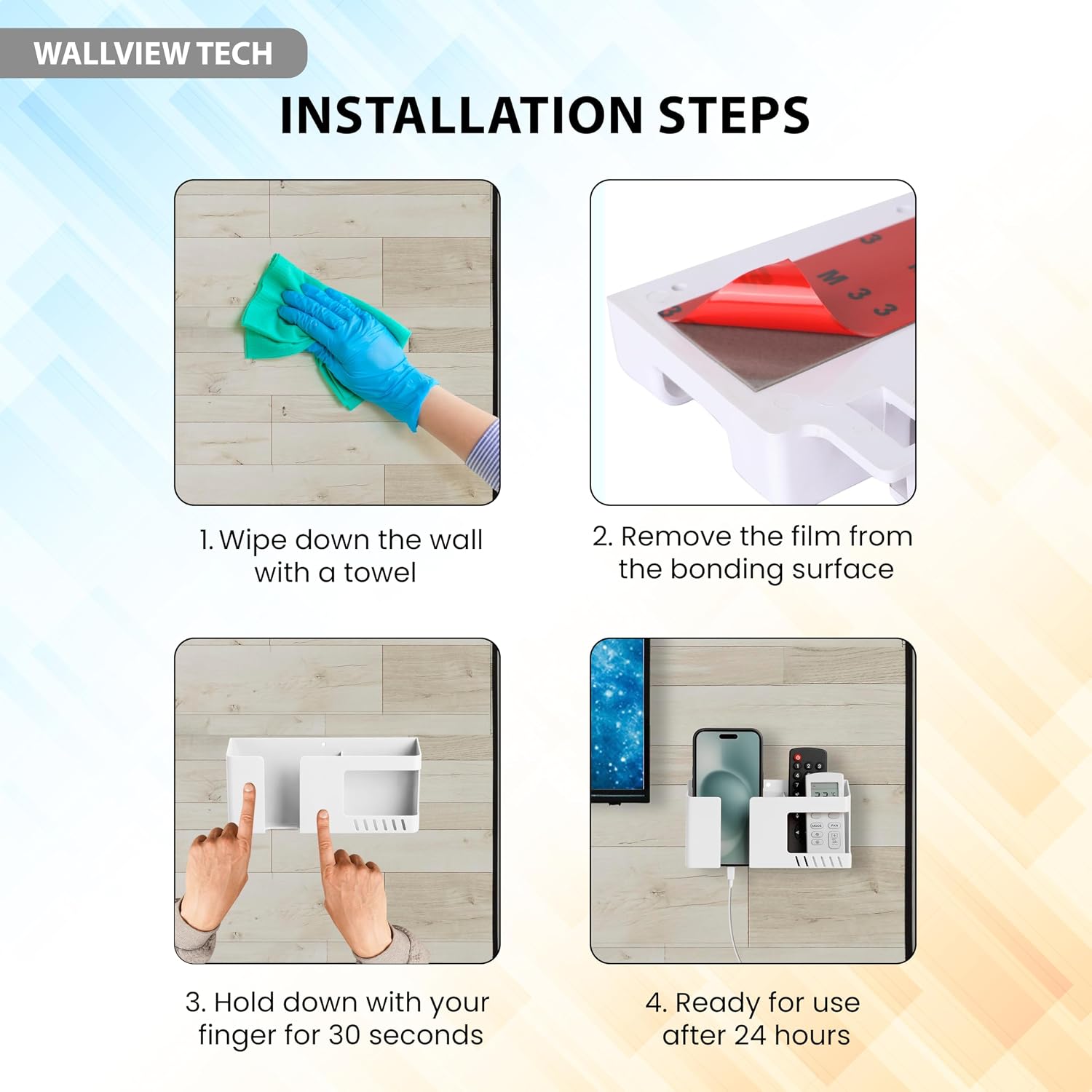WALLVIEW TECH Wall Mobile Holder Multi-Purpose Mobile Stand for Wall Remote Holder & Mobile Charging Stand,Wall Smartphones Kitchen Organizer Rack Wall Mounted Useful Gadget-(Green)